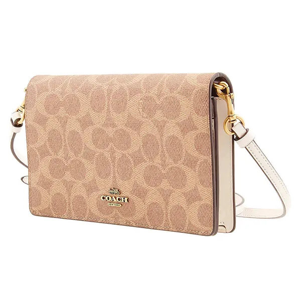 Túi Đeo Chéo Nữ Coach Ladies Hayden Foldover Chalk Tan Crossbody Clutch 41920 B4P0A Màu Hồng Beige