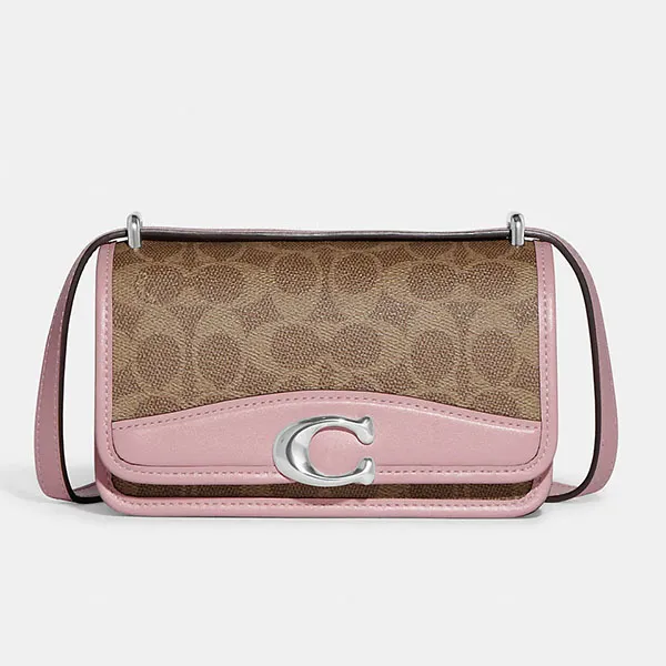 Túi Đeo Chéo Nữ Coach Lunar New Year Bandit Crossbody In Colorblock Signature Canvas With Rabbit Charm CF936 Màu Nâu Hồng - Túi xách - Vua Hàng Hiệu