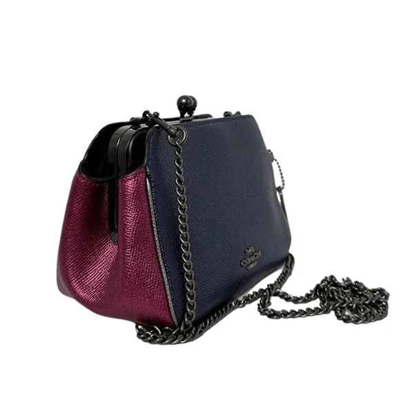 Túi Đeo Chéo Nữ Coach Pearl Kisslock Crossbody In Colorblock F80194 Màu Xanh Navy