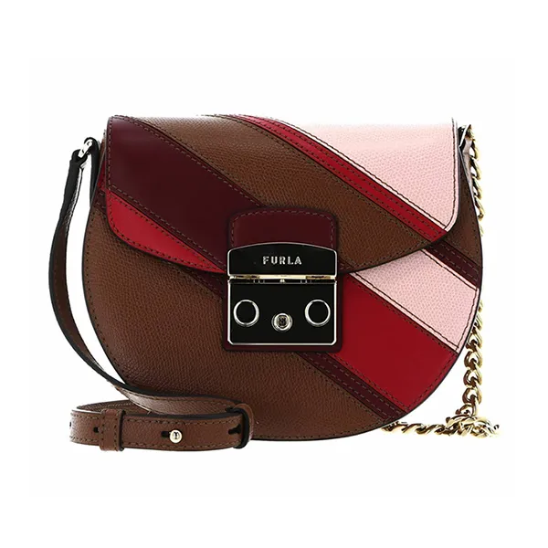 Túi Đeo Chéo Nữ Furla Metropolis Mini Crossbody Round Toni Cognac Phối Màu - Túi xách - Vua Hàng Hiệu