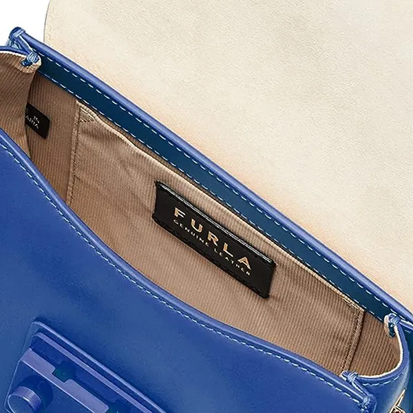 Túi Đeo Chéo Nữ Furla Metropolis Mini Crossbody Round Vitello New Calf Màu Xanh Blue - Túi xách - Vua Hàng Hiệu