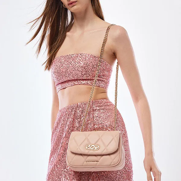 Túi Đeo Chéo Nữ Lyn Boston Crossbody Bags LL23FBF149 Pink Màu Hồng