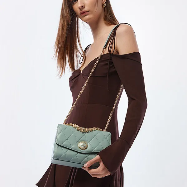 Túi Đeo Chéo Nữ Lyn Serena M Crossbody Bags LL23FBF134 Màu Xanh Ngọc