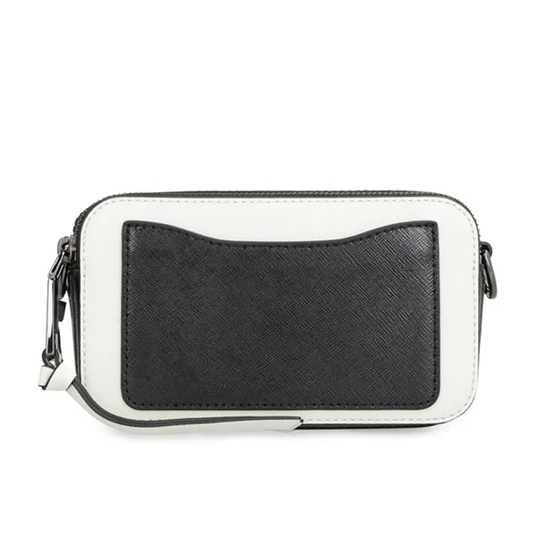 Túi Đeo Chéo Nữ Marc Jacobs The Bi-Color Snapshot Leather Camera Bag Màu Trắng Đen