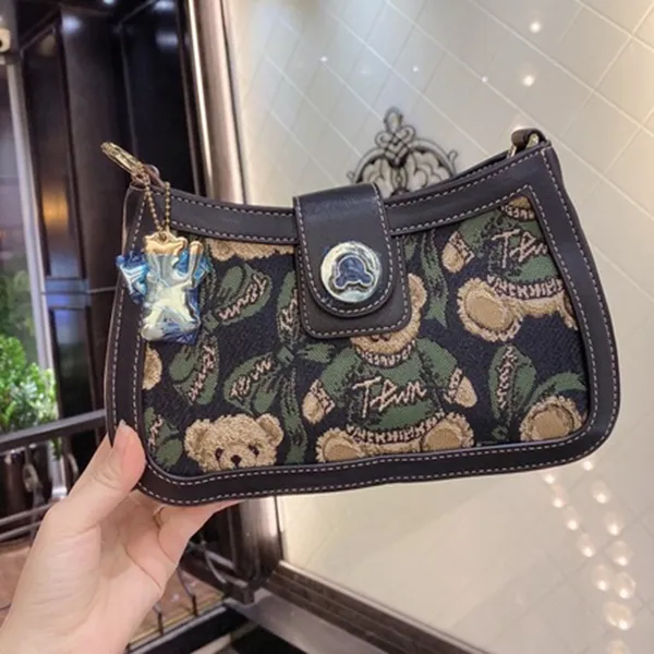 Túi Đeo Chéo Nữ TTWN BEAR TN1012 Màu Xanh Viền Đen - Túi xách - Vua Hàng Hiệu