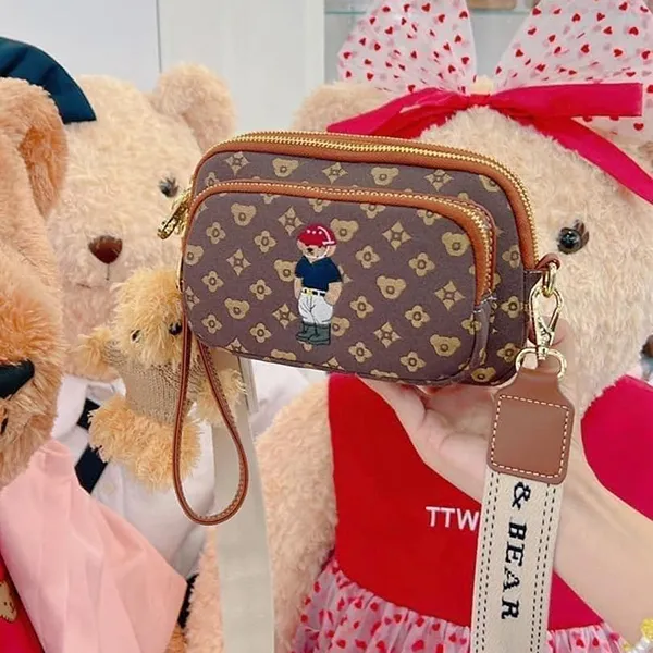 Túi Đeo Chéo Nữ TTWN BEAR TN1598 TN9003 Màu Nâu Hoa