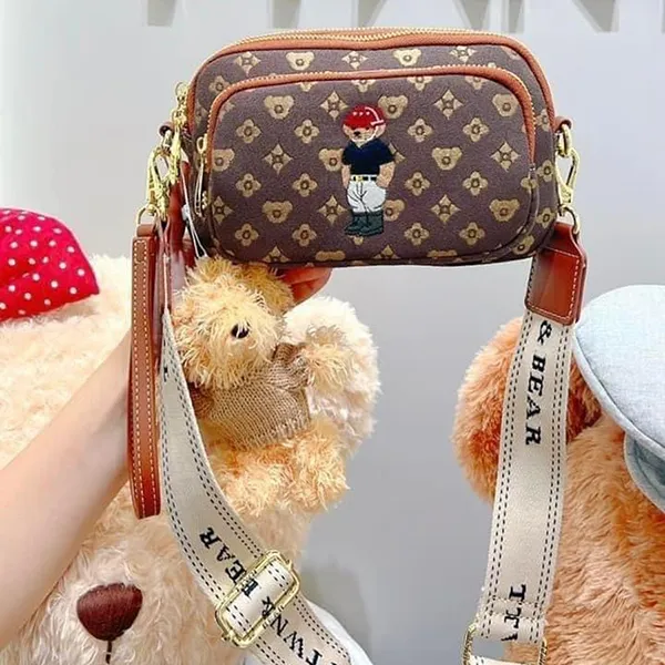 Túi Đeo Chéo Nữ TTWN BEAR TN1598 TN9003 Màu Nâu Hoa
