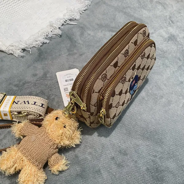 Túi Đeo Chéo Nữ TTWN BEAR TN1598 TN9004 Xám Viền Nâu