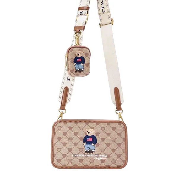Túi Đeo Chéo Nữ TTWN BEAR TN3020 Viền Nâu Màu Nâu