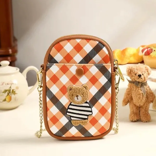 Túi Đeo Chéo Nữ TTWN BEAR TT2192 Kẻ Cam
