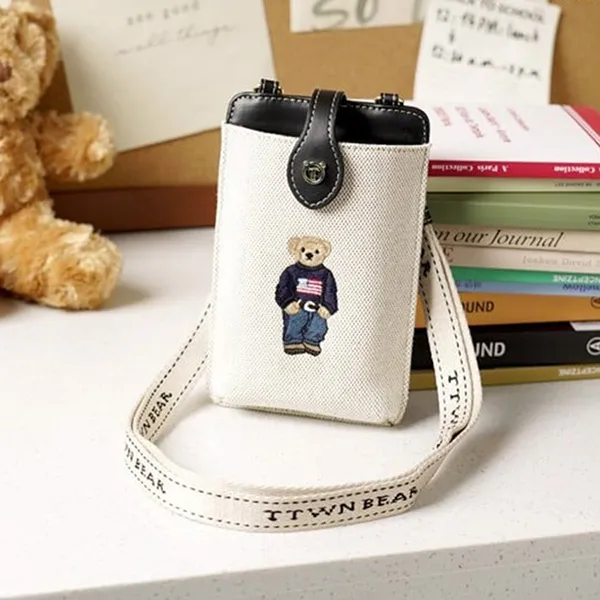 Túi Đeo Chéo Nữ TTWN BEAR TT2349 Màu Be Viền Đen