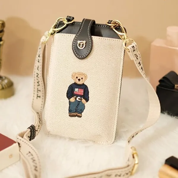 Túi Đeo Chéo Nữ TTWN BEAR TT2349 Màu Be Viền Đen