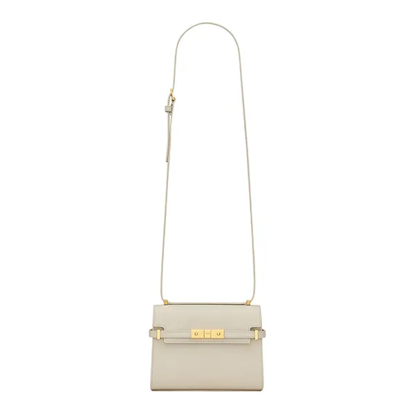 Túi Đeo Chéo Nữ YSL Yves Saint Laurent Manhatta Mini Crossbody Bag In Box Saint Laurent Leather 7277660SX0W9207 Màu Trắng - Túi xách - Vua Hàng Hiệu