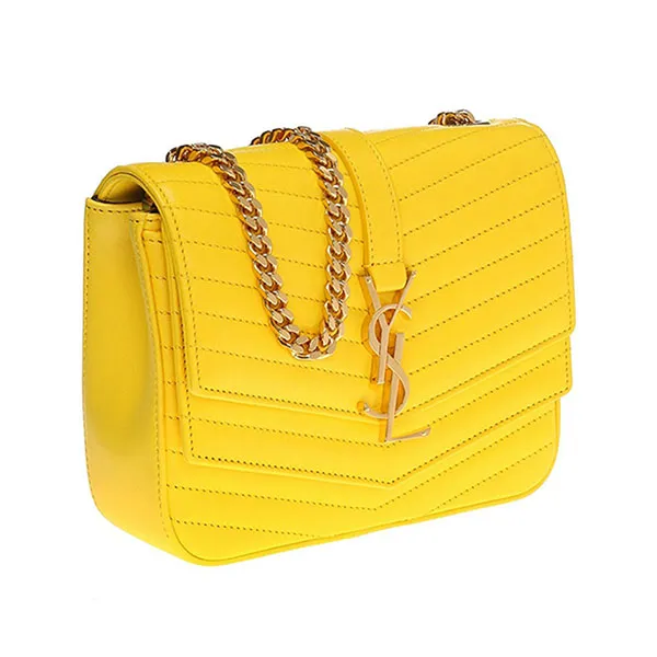 Túi Đeo Chéo Nữ Yves Saint Laurent YSL Yellow Sulpice Quilted Shoulder Bag 532662 0U60J-7113 Màu Vàng - Túi xách - Vua Hàng Hiệu
