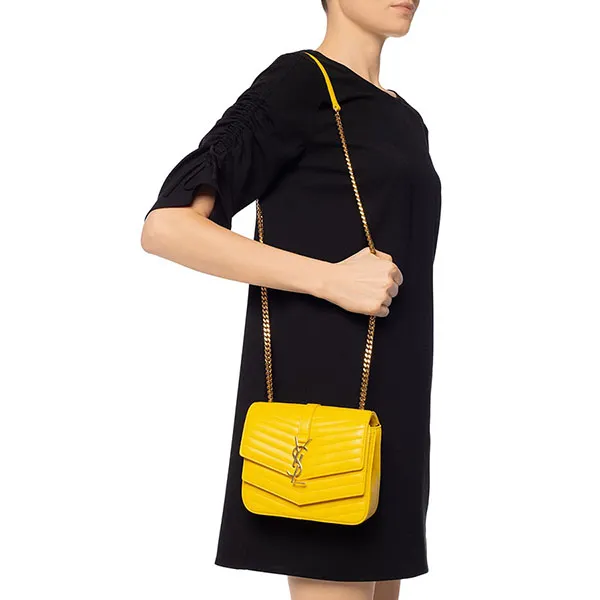 Túi Đeo Chéo Nữ Yves Saint Laurent YSL Yellow Sulpice Quilted Shoulder Bag 532662 0U60J-7113 Màu Vàng - Túi xách - Vua Hàng Hiệu