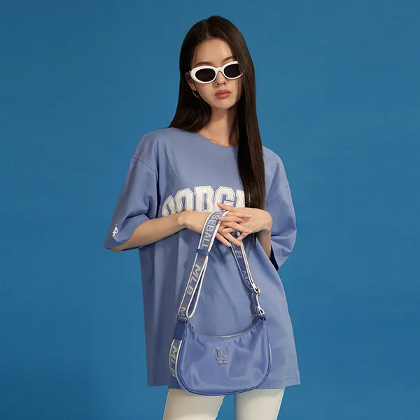 Túi Đeo Vai MLB Basic Nylon Adjustable Hobo Bag LA Dodgers 3ABQS033N-07CBL Màu Xanh Blue