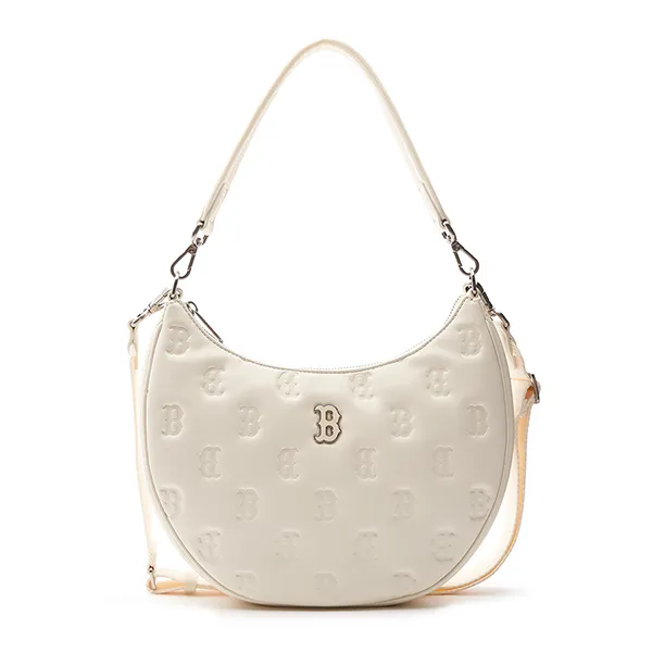 Túi Đeo Vai Nữ MLB Classic Monogram Embo Cross Type Boho Boston Red Sox Shoulder Bag 3ABQS093N-43CRD Màu Trắng