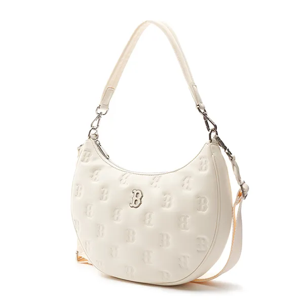Túi Đeo Vai Nữ MLB Classic Monogram Embo Cross Type Boho Boston Red Sox Shoulder Bag 3ABQS093N-43CRD Màu Trắng