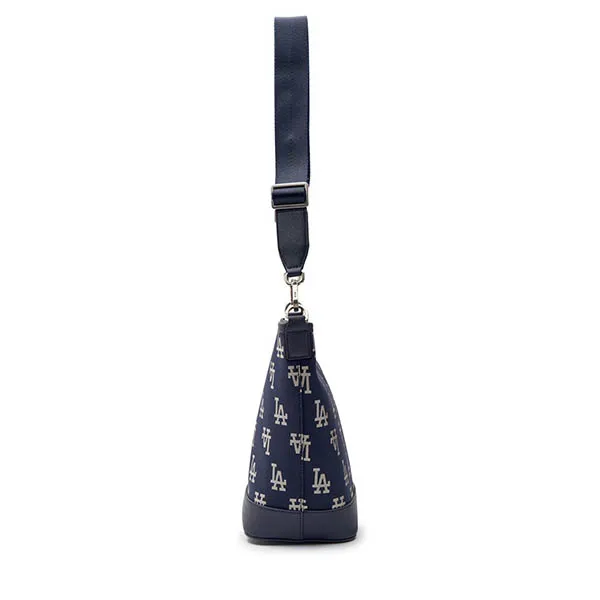 Túi Đeo Vai MLB Korea Big Classic Monogram Jacquard Bucket Bag LA Dodgers D 3ABML023N-07NYD Màu Xanh Navy