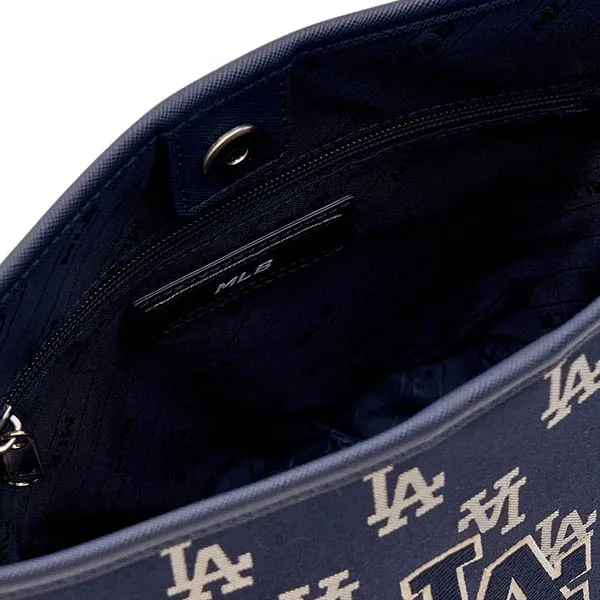 Túi Đeo Vai MLB Korea Big Classic Monogram Jacquard Bucket Bag LA Dodgers D 3ABML023N-07NYD Màu Xanh Navy