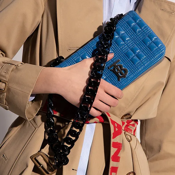 Túi Đeo Vai Nữ Burberry Blue Lola Shoulder Bag Màu Xanh Blue