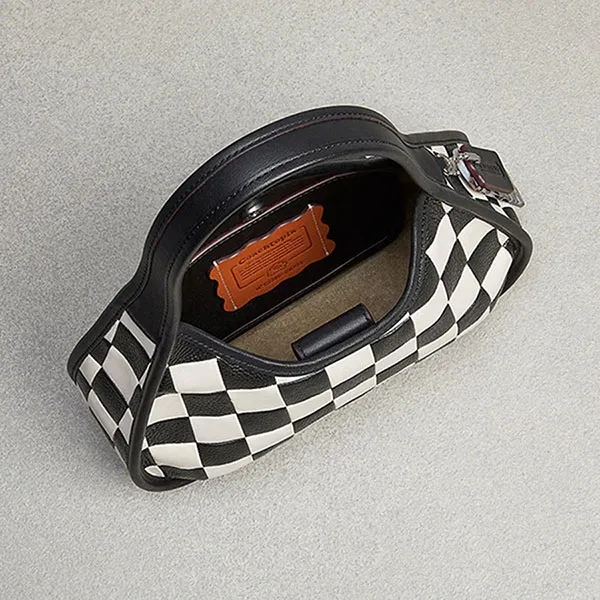 Túi Đeo Vai Nữ Coach Ergo Bag In Checkerboard Upcrafted Leather CK535 Kẻ Caro Đen Trắng