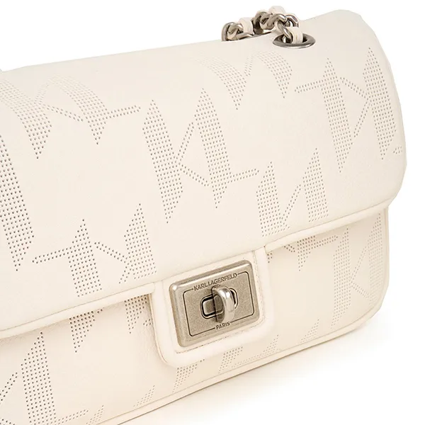 Túi Đeo Vai Nữ Karl Lagerfeld Agyness Shoulder Bag LH3H5283 Màu Trắng Kem