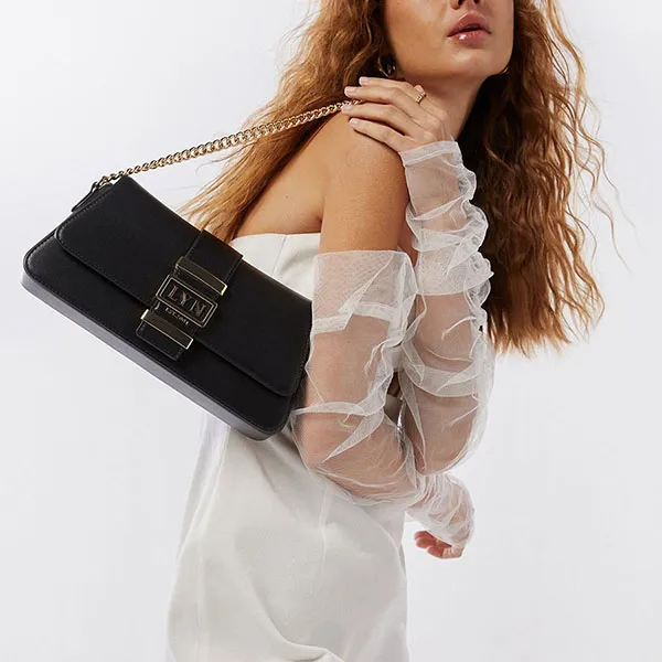 Túi Đeo Vai Nữ Lyn Pepper M Shoulder Bags Black LL23FBF144 Màu Đen