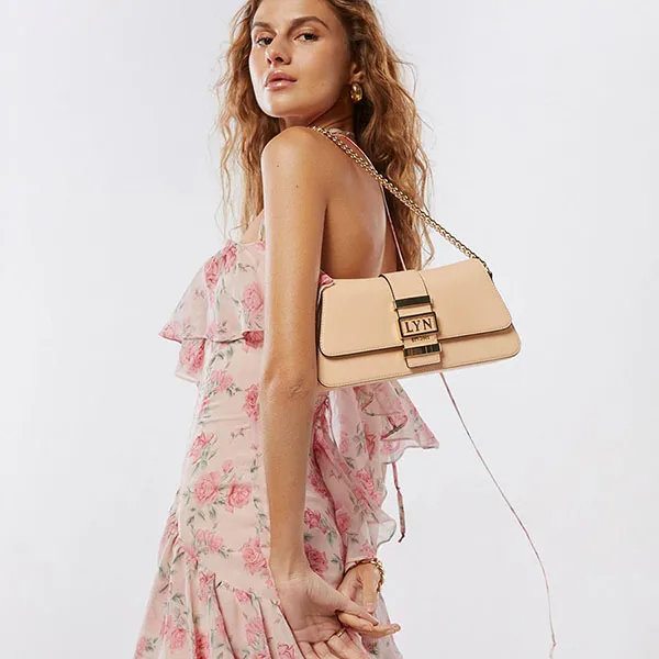 Túi Đeo Vai Nữ Lyn Pepper M Shoulder Bags Orange LL23FBF144 Màu Cam Nude