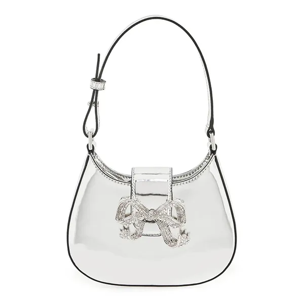 Túi Đeo Vai Nữ Self-Portrait Silver Bow Mini Shoulder Bag Màu Bạc - Túi xách - Vua Hàng Hiệu