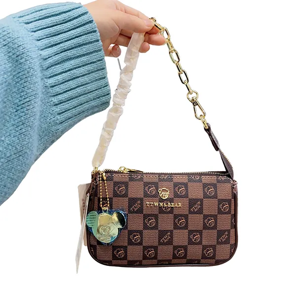 Túi Đeo Vai Nữ TTWN BEAR TN1764 TN2620 Caro Nâu Màu Nâu