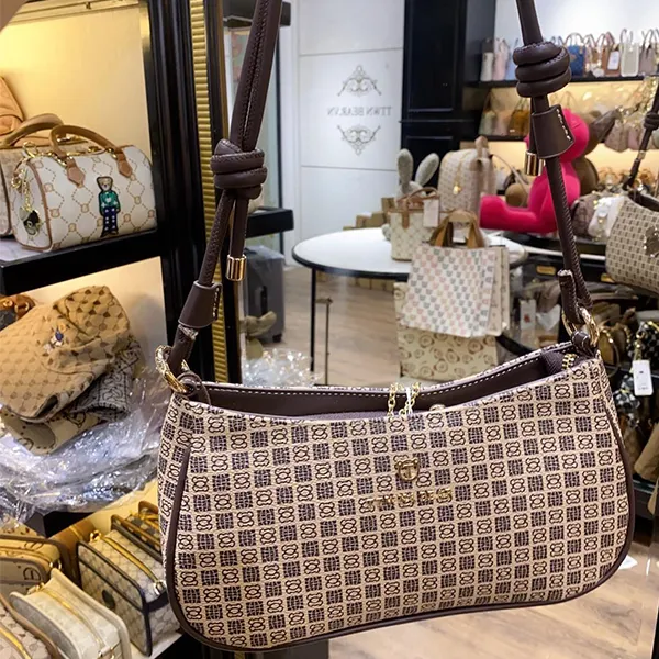 Túi Đeo Vai Nữ TTWN BEAR TN2337 TN2723 Ô Vuông Màu Nâu