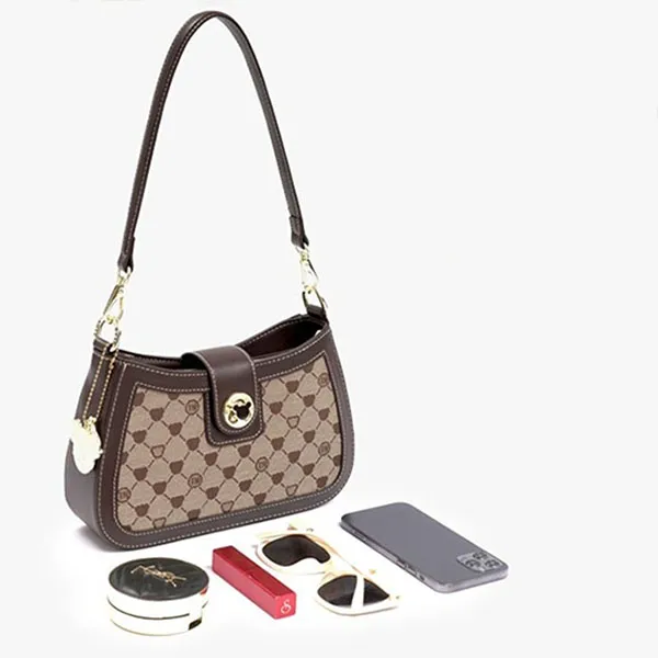 Túi Đeo Vai Nữ TTWN BEAR TN2517 TN1012 Màu Xám Viền Nâu 10