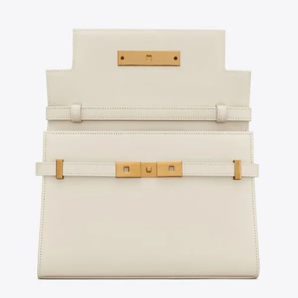 Túi Đeo Vai Nữ Yves Saint Laurent YSL Manhattan Small Shoulder Bag Leather Màu Trắng - Túi xách - Vua Hàng Hiệu