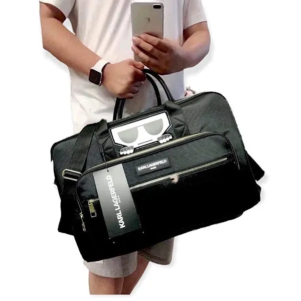 Túi Du Lịch Karl Lagerfeld Paris Logo Duffel 0400014794152 Màu Đen
