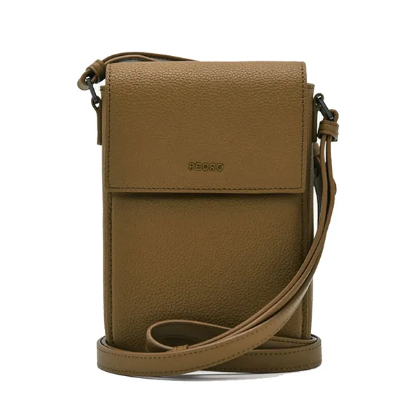 Túi Đựng Điện Thoại Pedro Embossed Leather Phone Pouch 66500011 Màu Nâu