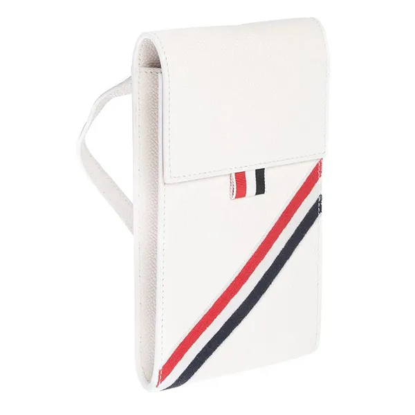 Túi Đựng Điện Thoại Thom Browne Rwb Stripe Phone Holder In Grey Màu Trắng N-QL