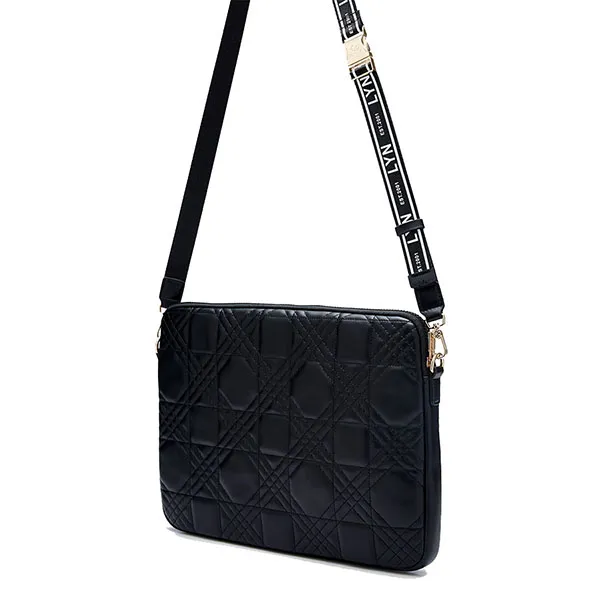 Túi Đựng Laptop Nữ Lyn Chenille Laptop Pocket Handbags Black LL23FBF101 Màu Đen