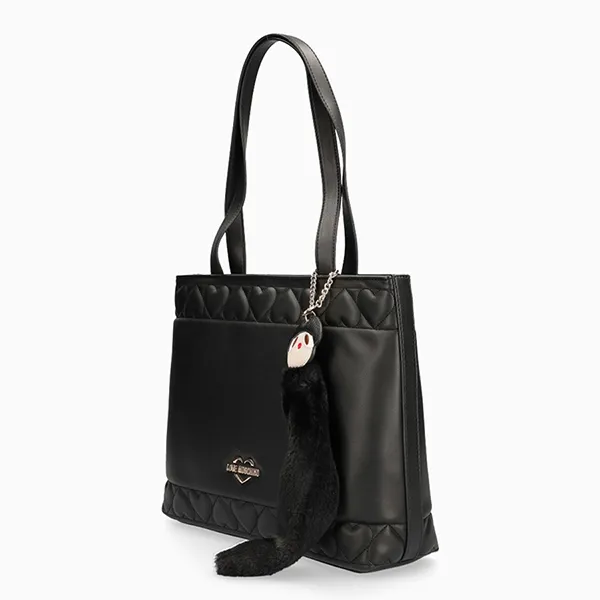 Túi Tote Nữ Love Moschino Quilted Faux Leather Màu Đen
