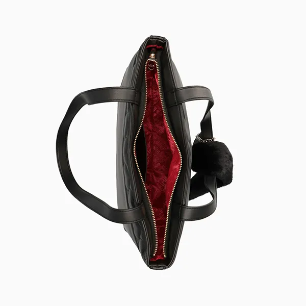 Túi Tote Nữ Love Moschino Quilted Faux Leather Màu Đen