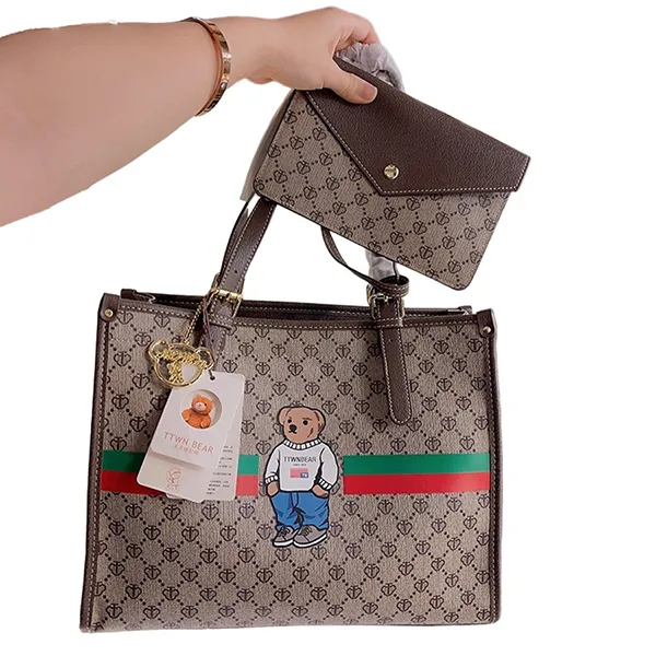 Túi Tote Nữ TTWN BEAR TN1093 05 Màu Xám - Đỏ