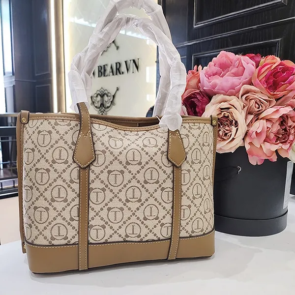 Túi Tote Nữ TTWN BEAR TN2172 Viền Kaki Màu Kaki