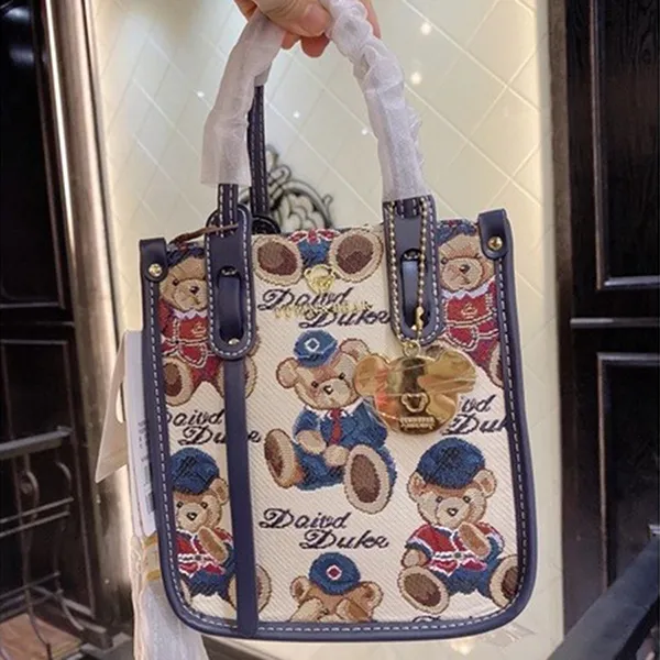 Túi Tote Nữ TTWN BEAR TN2321 Màu Be Viền Xanh