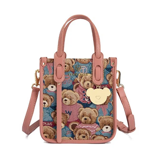 Túi Tote Nữ TTWN BEAR TN2321 Viền Hồng
