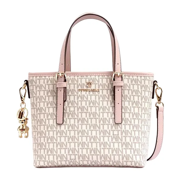 Túi Tote Nữ TTWN BEAR TN2713 Chữ Viền Hồng Màu Hồng