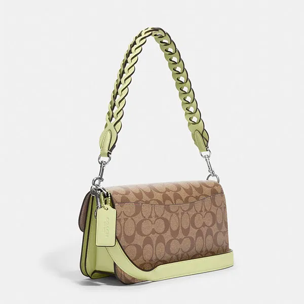 Túi Xách Nữ Coach Morgan Shoulder Bag In Signature Canvas CJ616 Màu Nâu Xanh