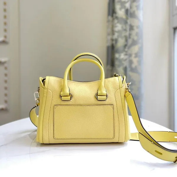 Túi Xách Nữ Michael Kors MK Carine Small Studded Pebbled Leather Satchel 30T0LCC0L Màu Vàng - Túi xách - Vua Hàng Hiệu