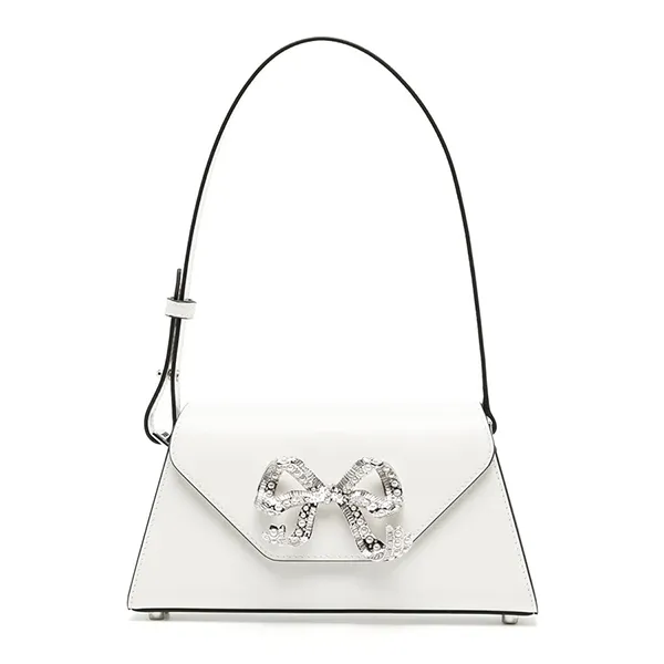 Túi Xách Nữ Self-Portrait Black Bow Mini Shoulder Bag SS23306W Màu Trắng