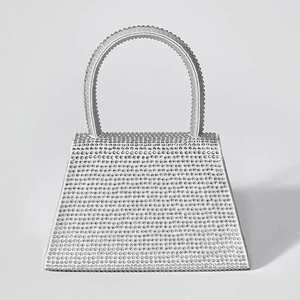 Túi Xách Nữ Self-Portrait The Bow Micro In Silver Rhinestone AW22 313 Màu Bạc - Túi xách - Vua Hàng Hiệu