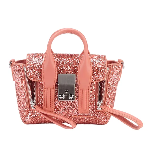 Túi Xách Tay Nữ 3.1 Phillip Lim Glitter Pashli Nano Satchel AE22B123GGFCORAL Màu Cam
